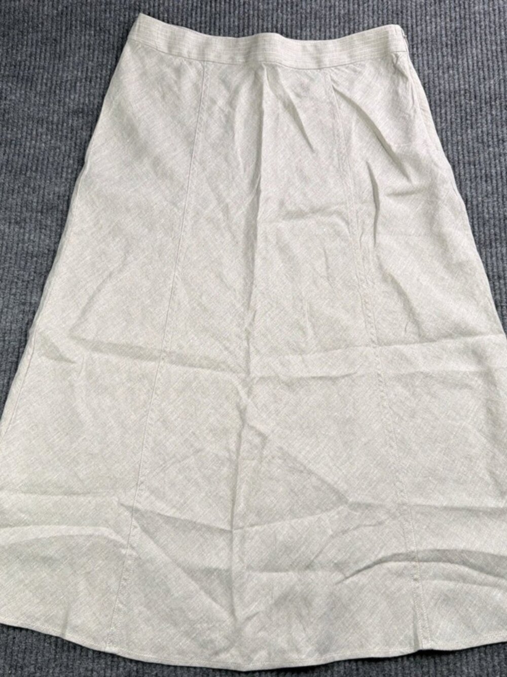 New Baird McNutt for J.Crew Beige Irish Linen Paneled Skirt Size 6